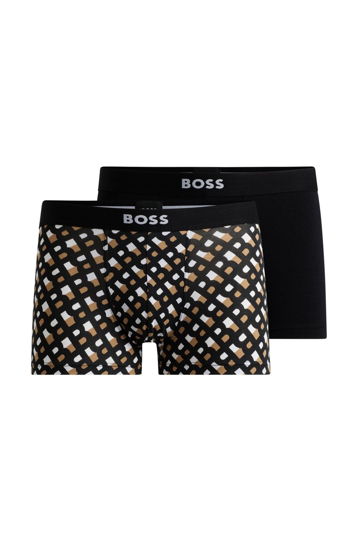 TWO-PACK OF STRETCH-COTTON TRUNKS WITH LOGO WAISTBANDS - 1