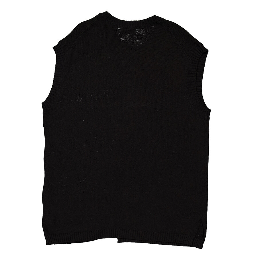 Yohji Yamamoto 7G Switch Border Switch V-Neck Vest, Brand Size 3 (Medium) - 6