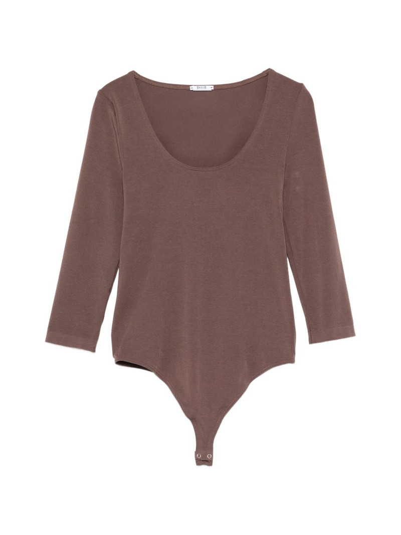 scoop-neck long-sleeved top 1