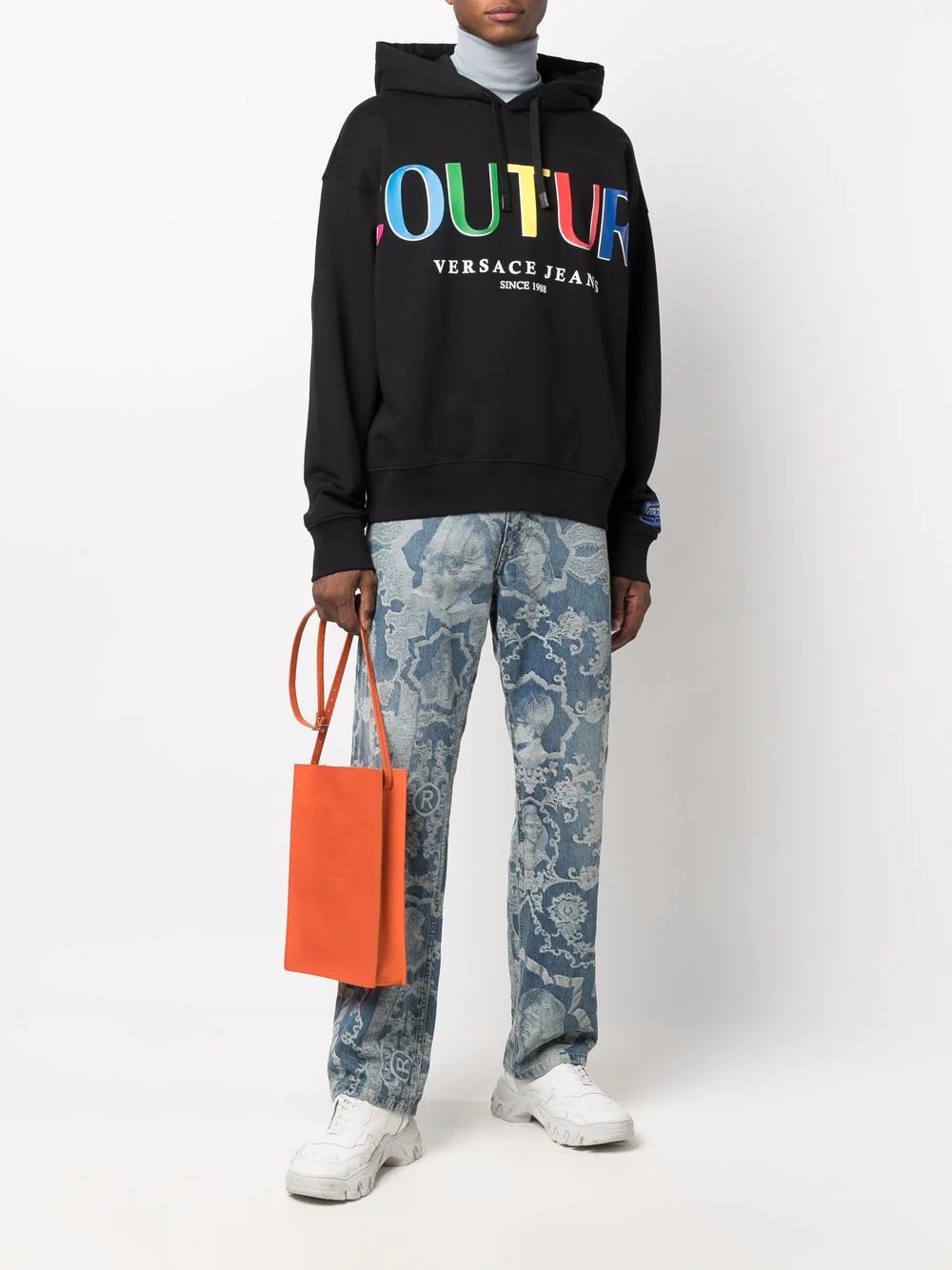 logo-print cotton hoodie - 2