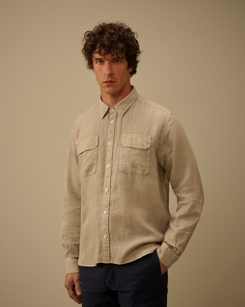 Linen Long Sleeve Button Shirt 3