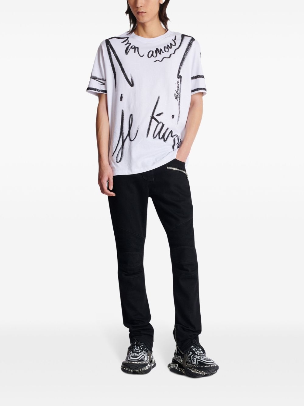 slim-fit biker jeans - 2