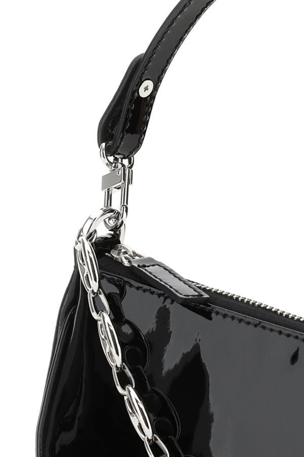 Black leather mini Rachel handbag - 4