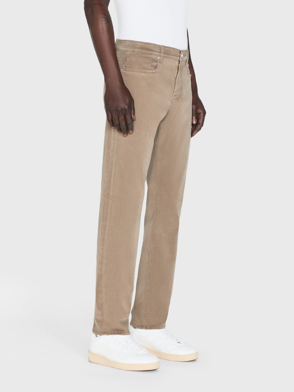 L'Homme Slim Brushed Twill in Dark Khaki - 4