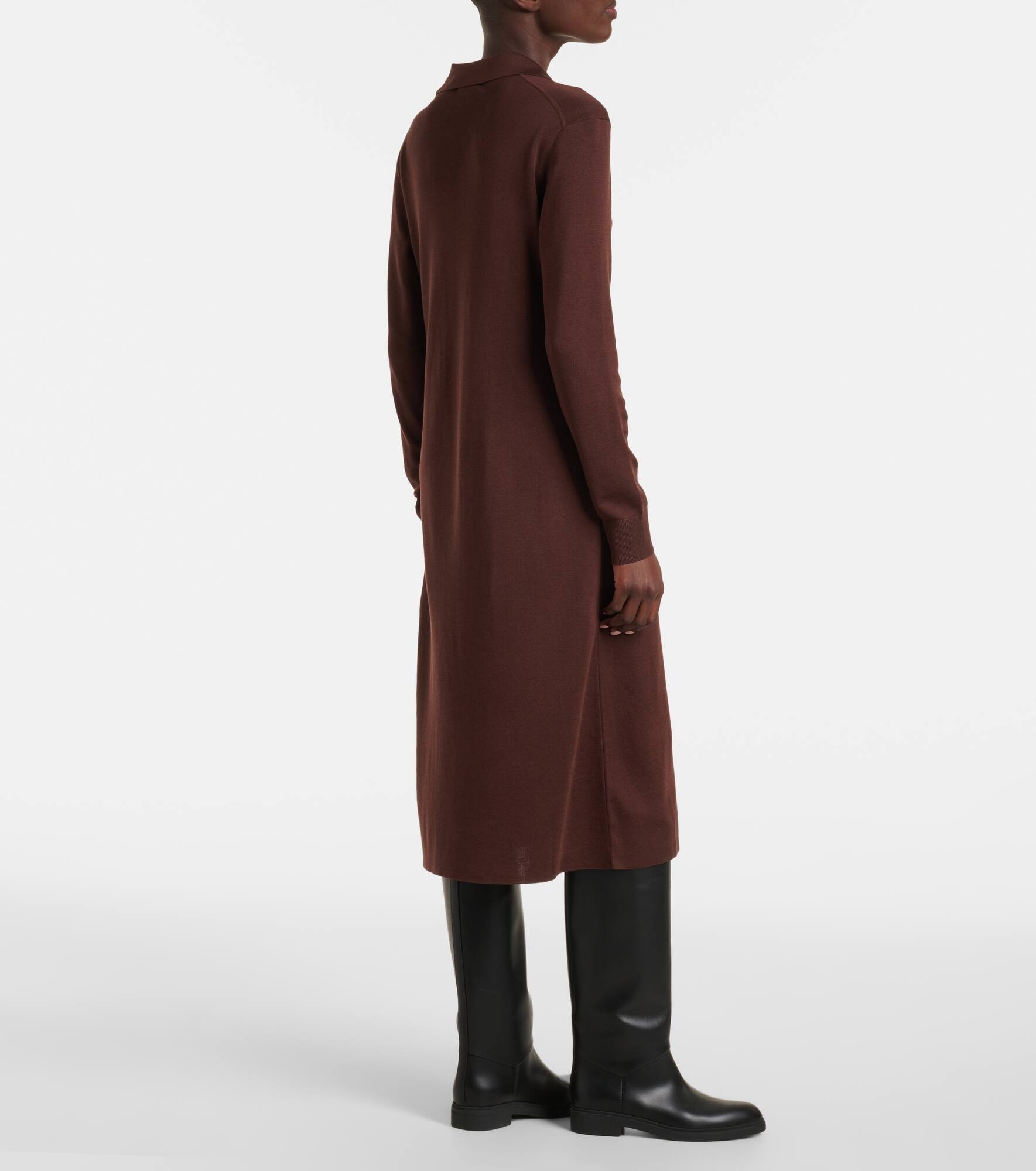 Lyskamm knitted silk polo dress - 3