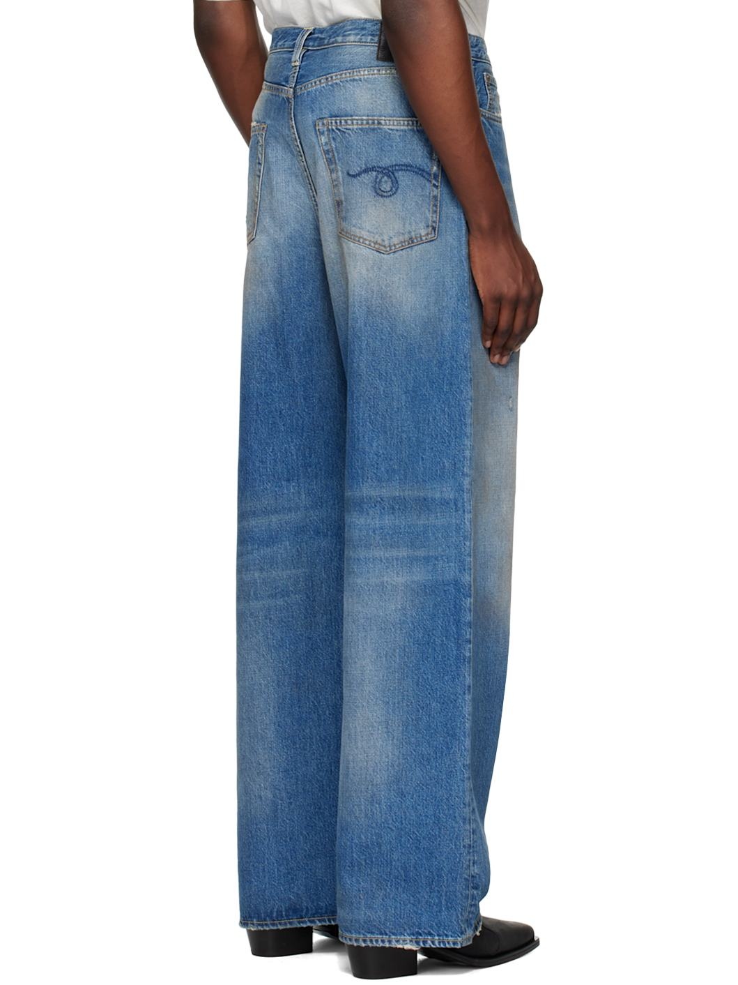 SSENSE Exclusive Blue Damon Pleated Jeans - 3
