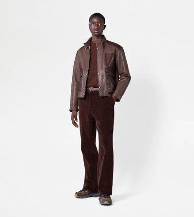 Tod's LEATHER JACKET - BROWN outlook