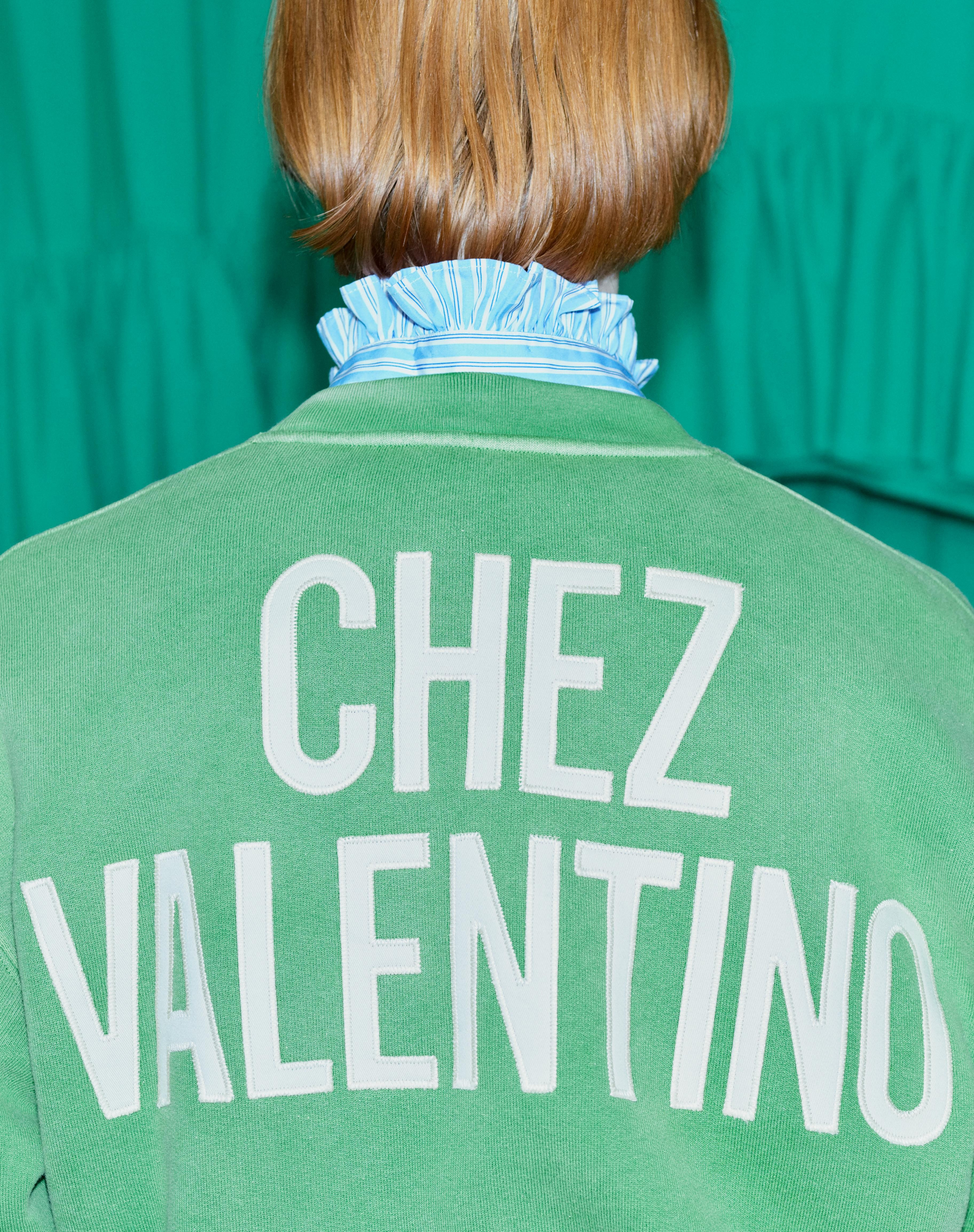 COTTON SWEATSHIRT WITH CHEZ VALENTINO PRINT - 9