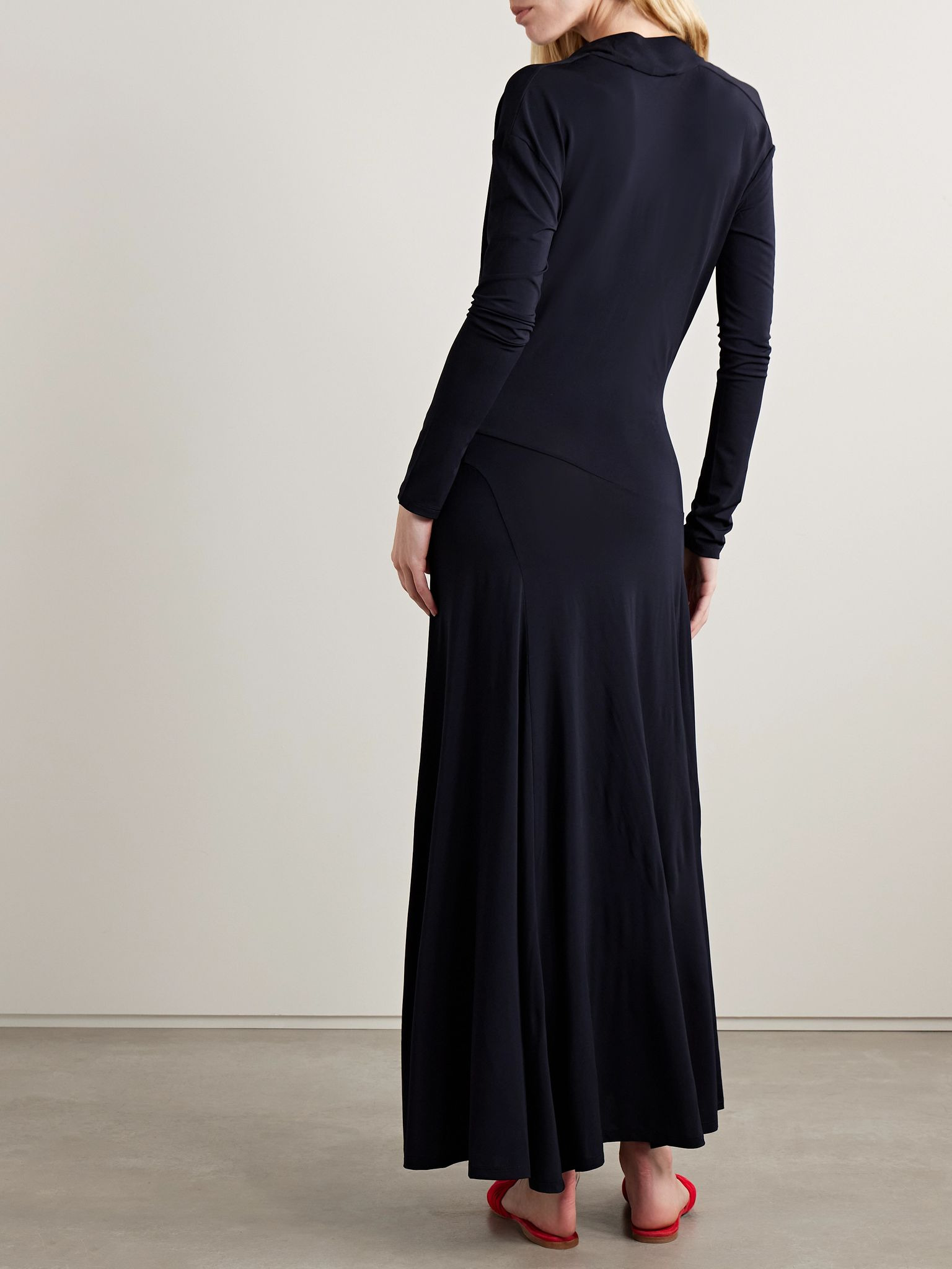 Eadan draped jersey maxi dress Navy - 3