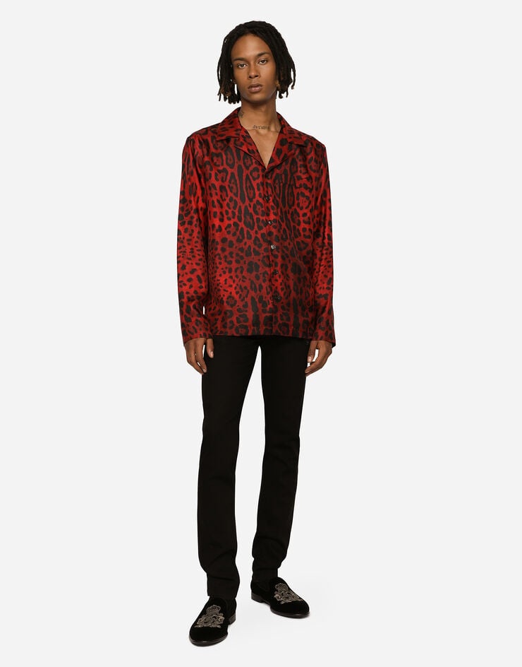 Silk shirt with leopard print - 5