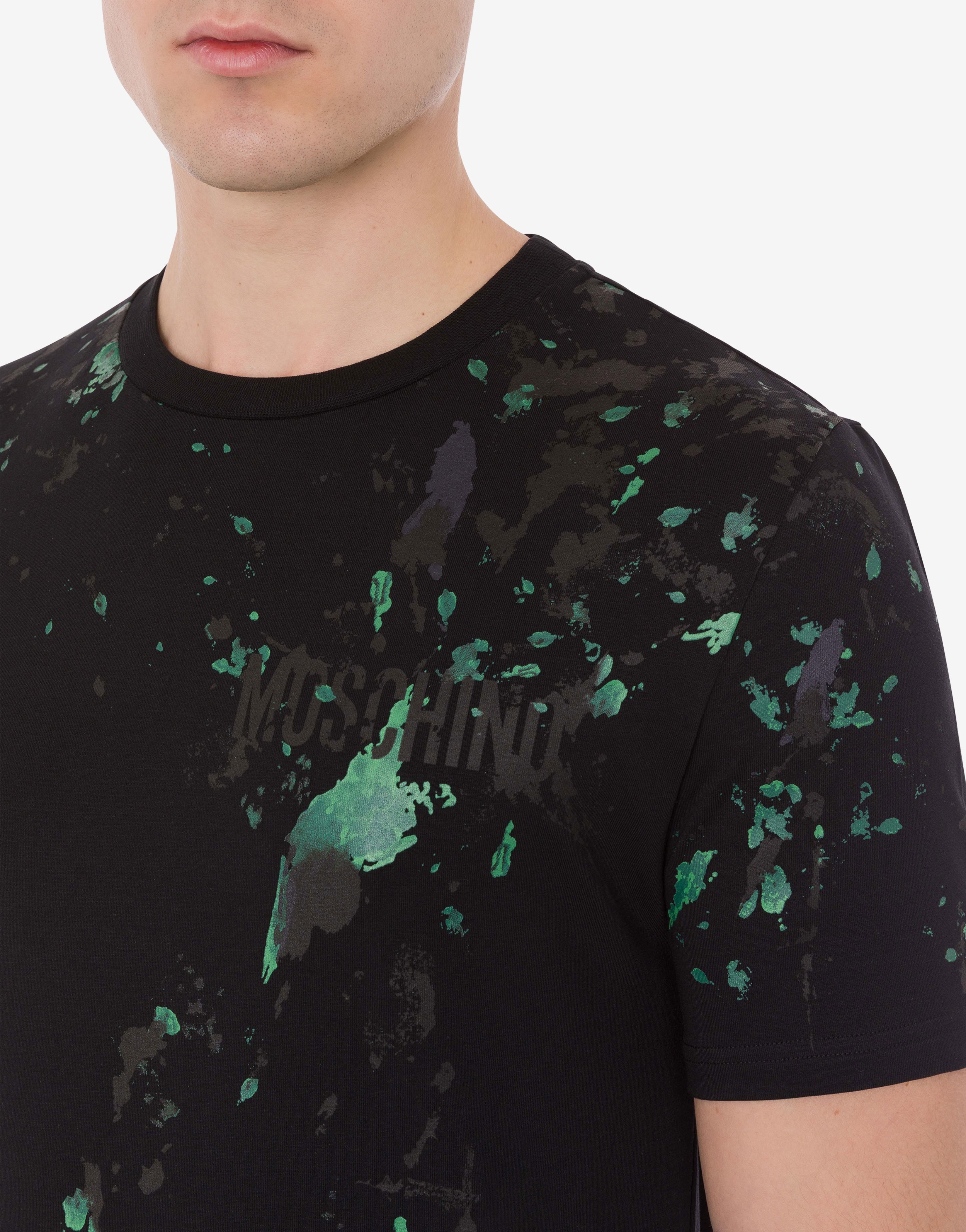 PAINTED EFFECT STRETCH JERSEY T-SHIRT - 4