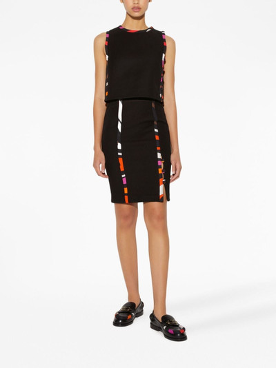 PUCCI high-waisted front-slit cotton skirt outlook