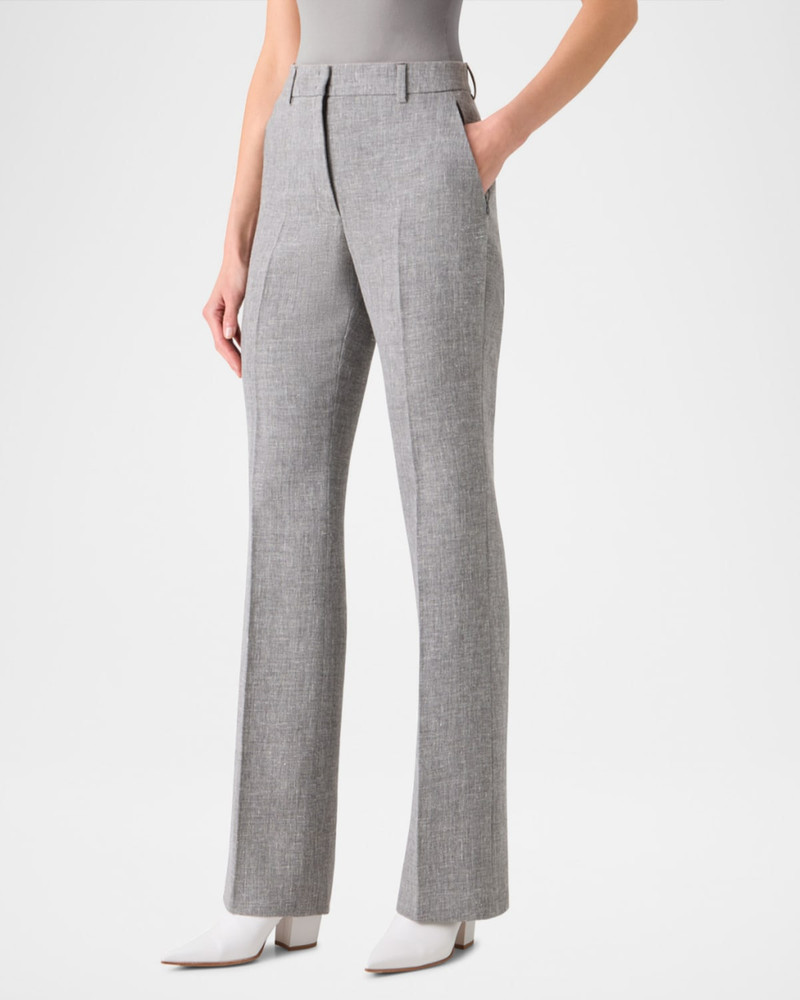 AKRIS Marilyn Linen-Wool Straight-Leg Pants outlook