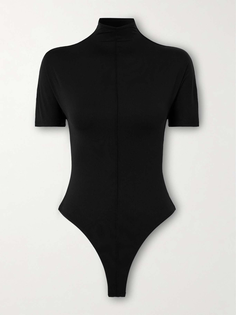 + RHW paneled stretch-jersey turtleneck bodysuit Black - 1