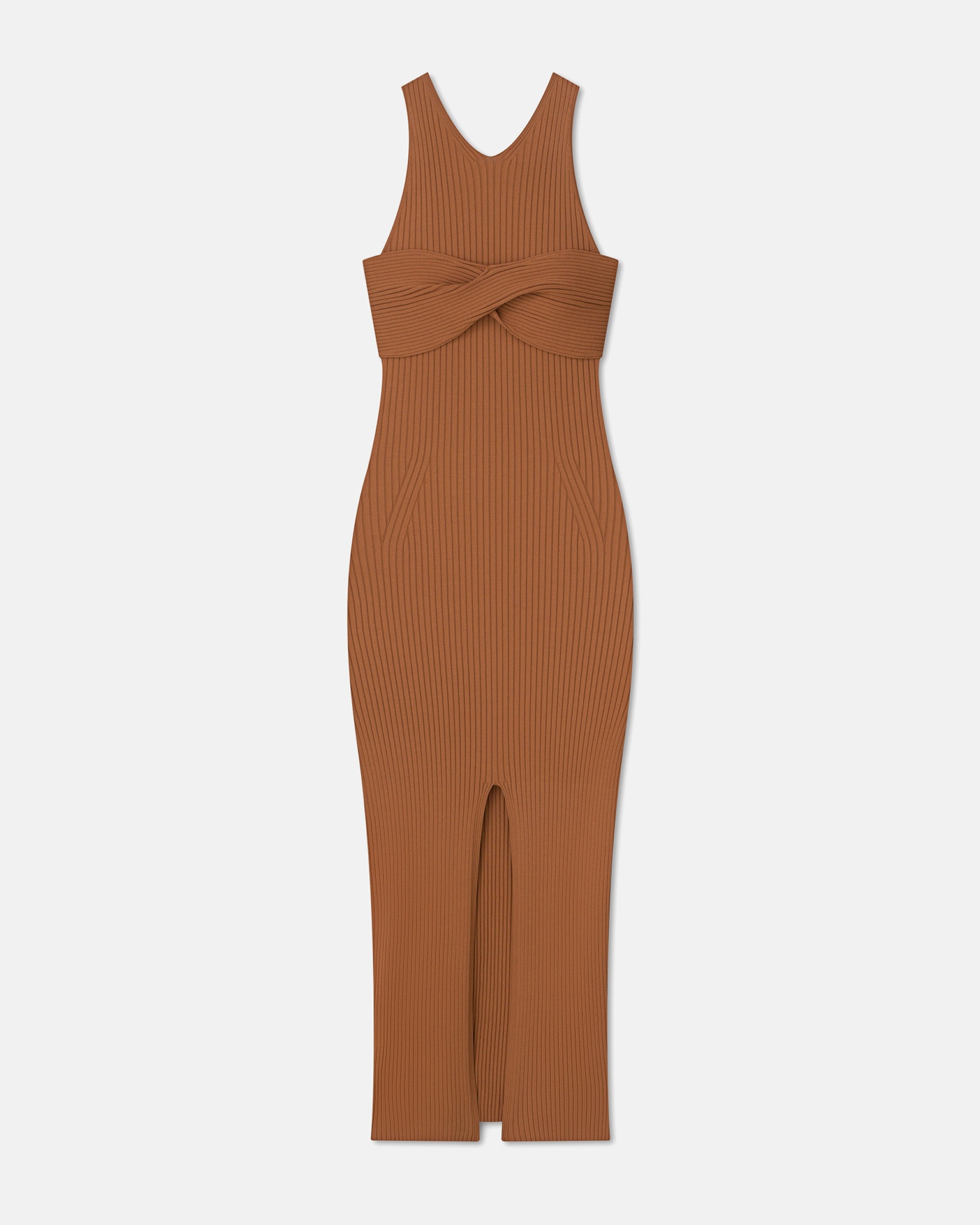DENICE - Twist-detail dress - Chestnut - 1