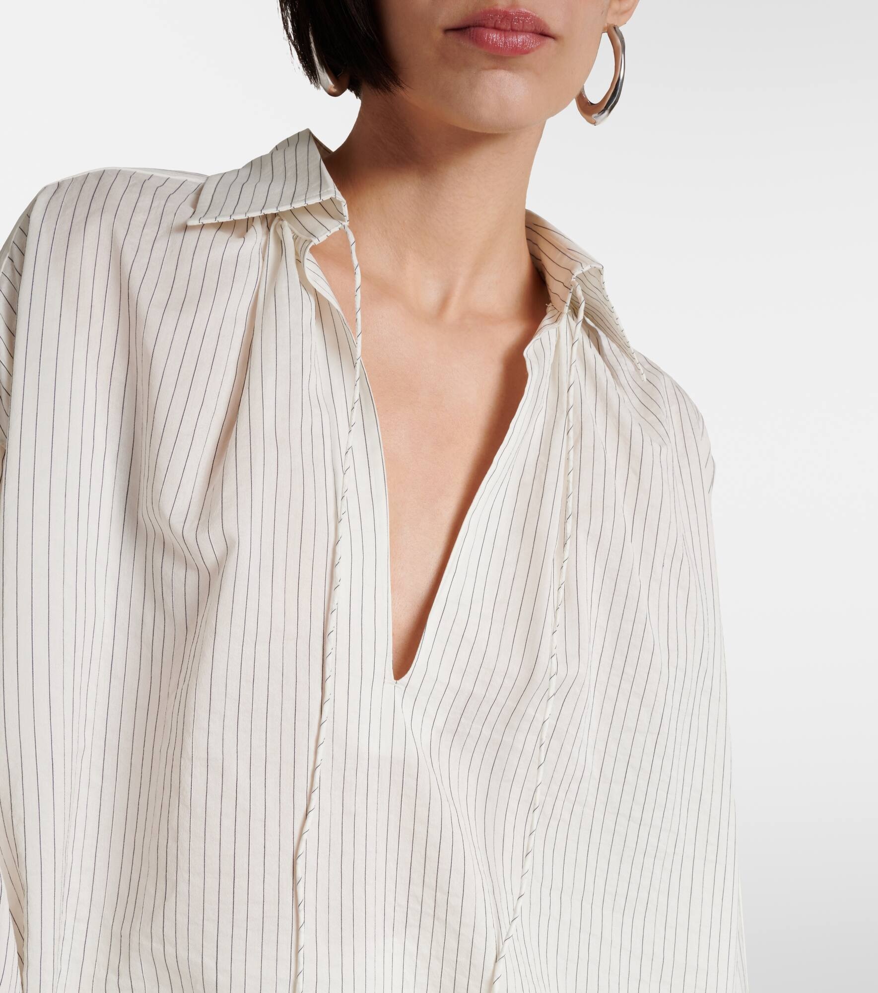 Saletta pinstripe cotton and silk shirt - 6