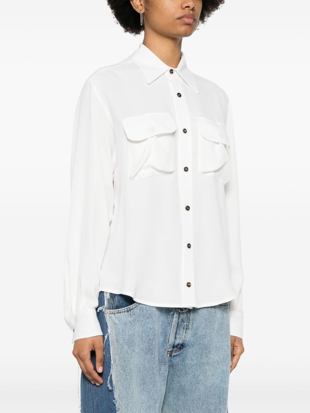 pointed-collar shirt - 3