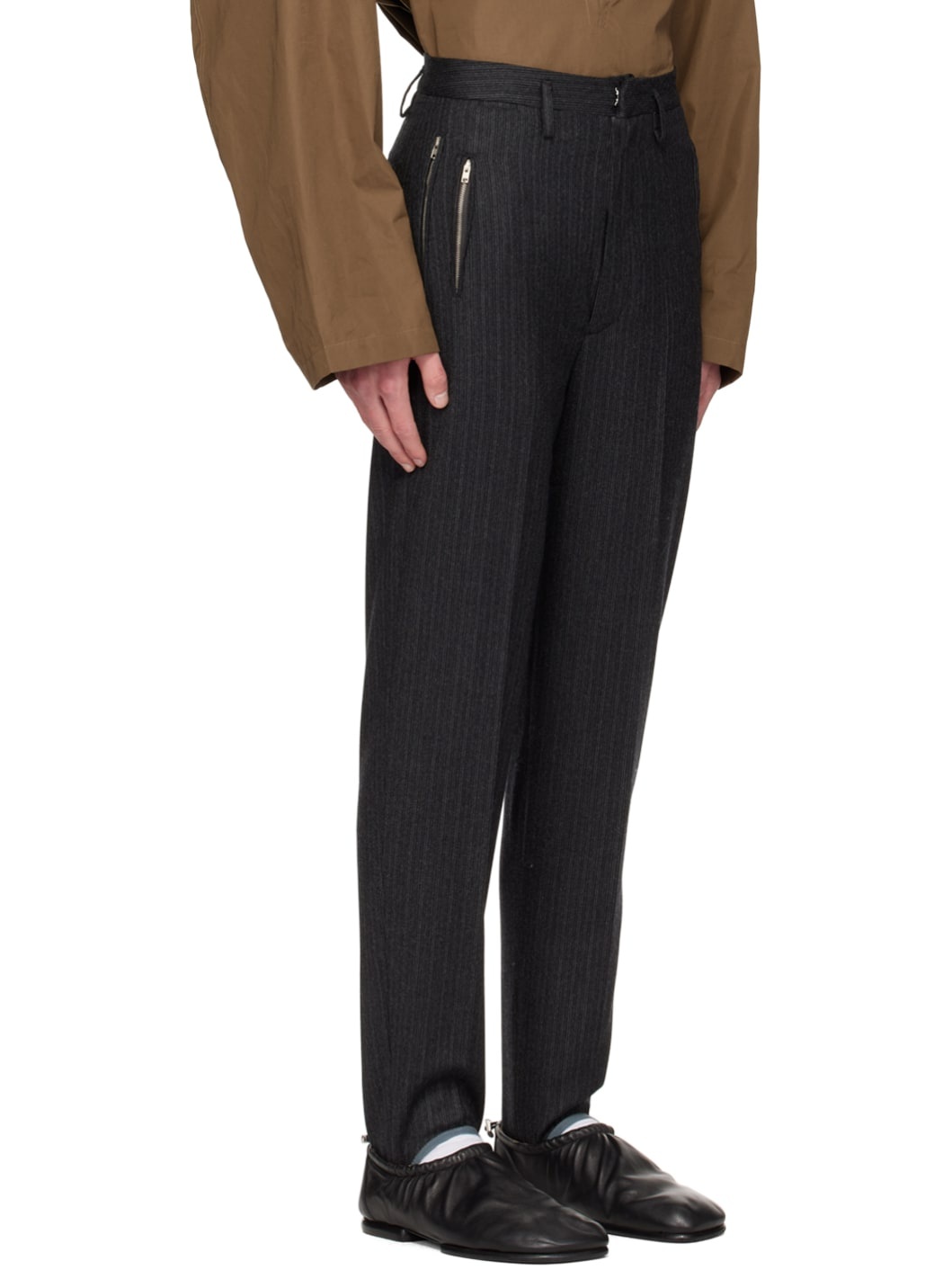 Gray Stirrup Trousers - 2