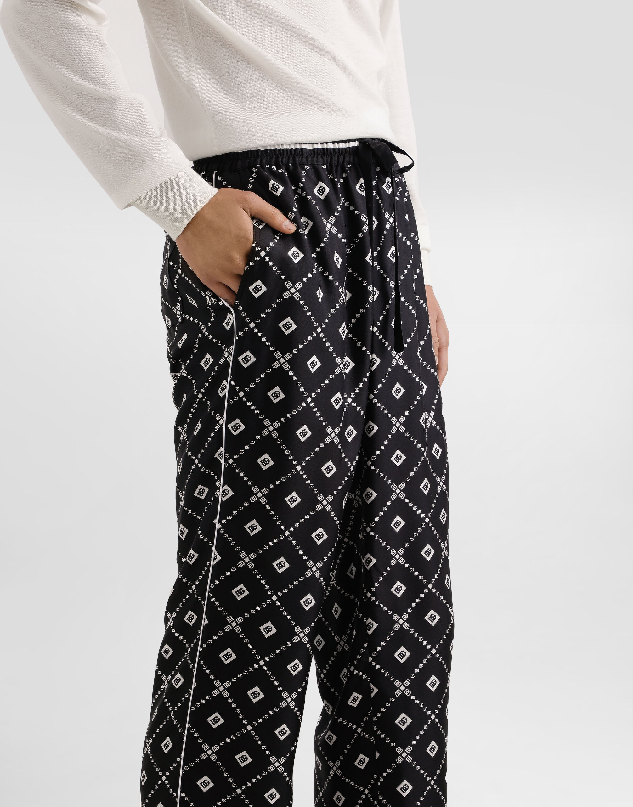 Printed twill trousers - 4