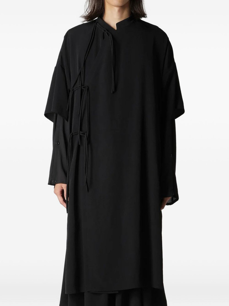 Yohji Yamamoto tie-neck shirt outlook