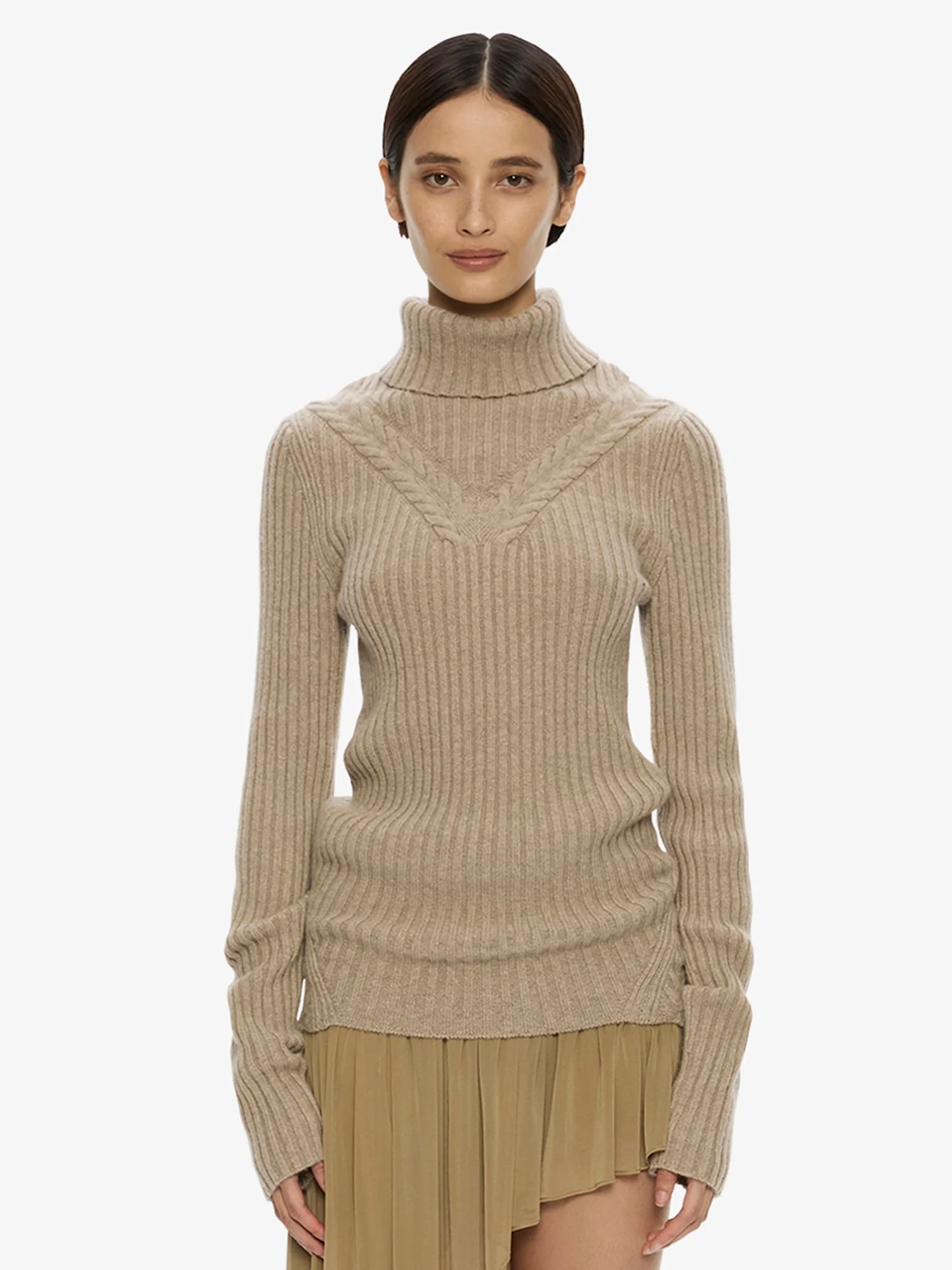Caia Cable Knit Turtleneck - 1