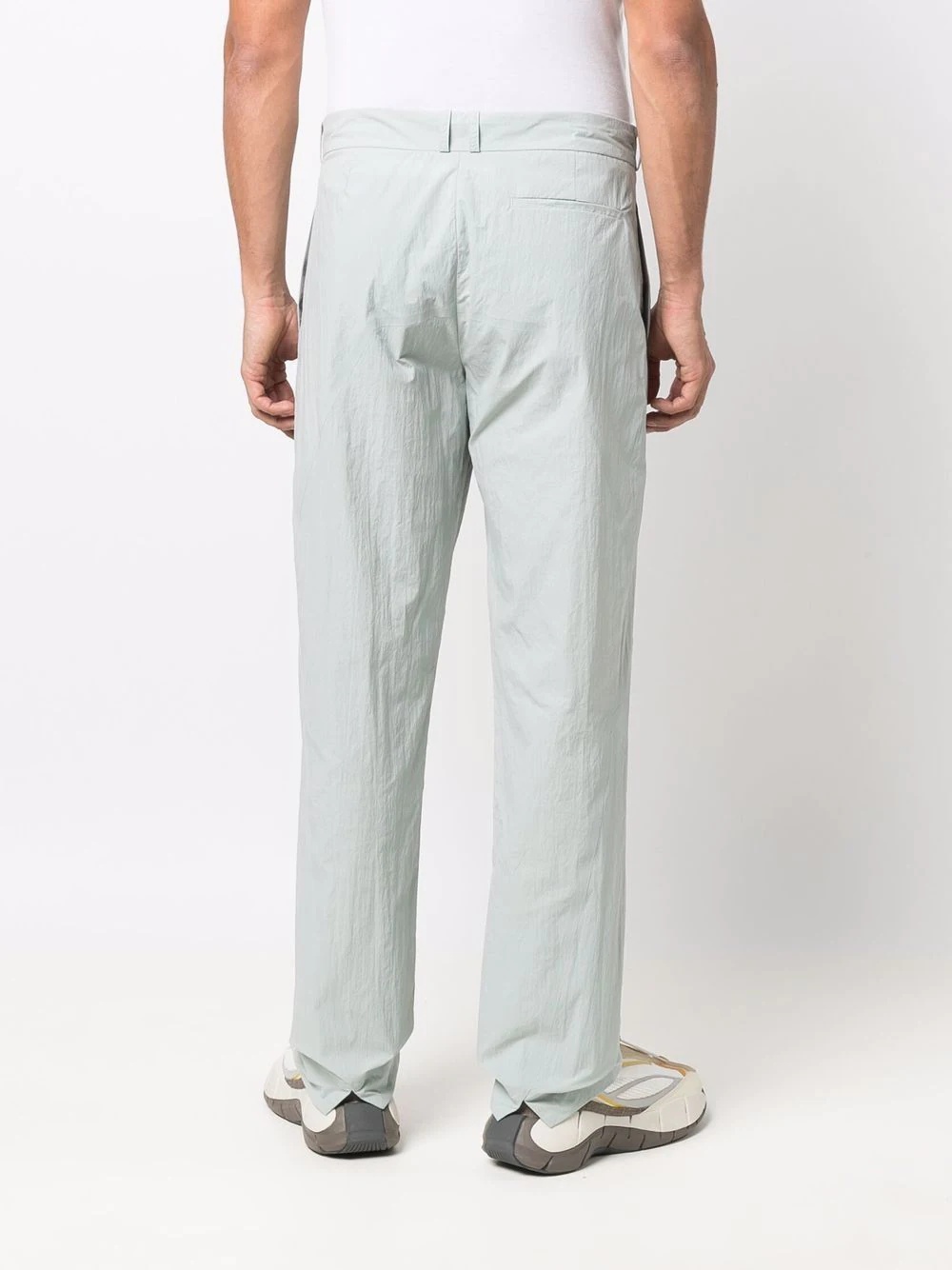 slit-detail straight-leg trousers - 4