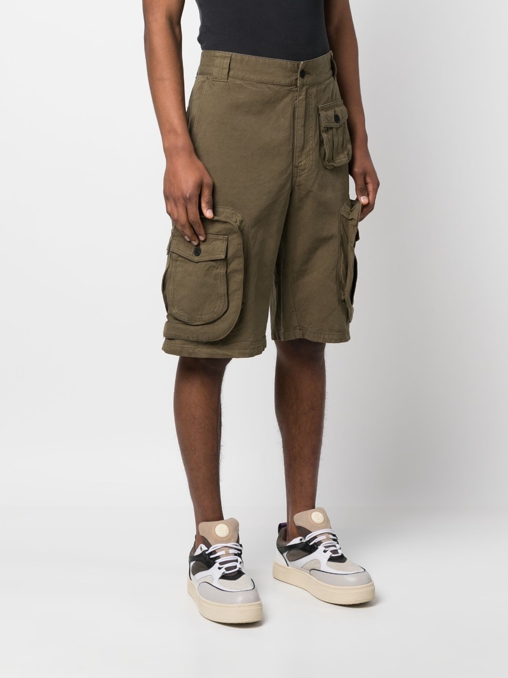 logo-patch cargo shorts - 3