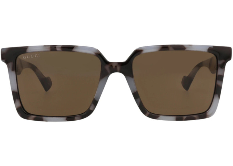 GUCCI Gucci Square Rectangle Sunglasses Grey Grey Brown (GG1540S-30014817-005) outlook