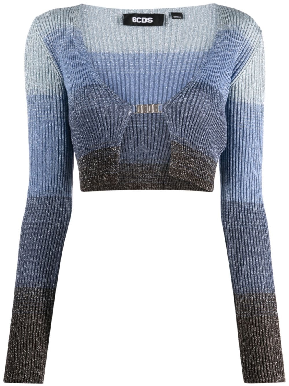 degradé ribbed-knit cropped cardigan - 1