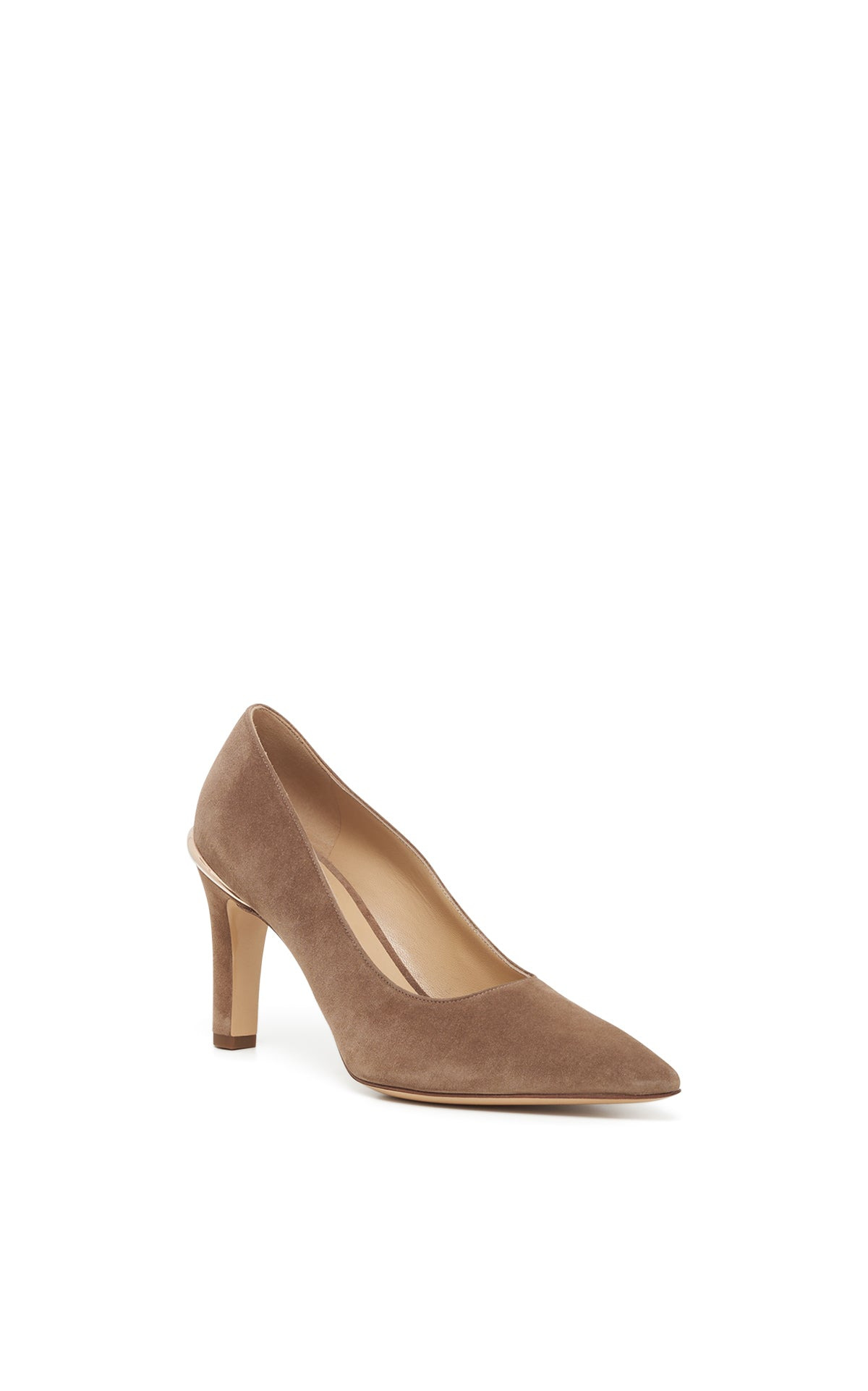Edwina High Heel Stiletto Pump in Dark Sand Suede - 2