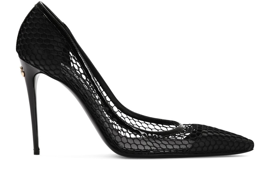 Mesh and patent leather pumps - 1