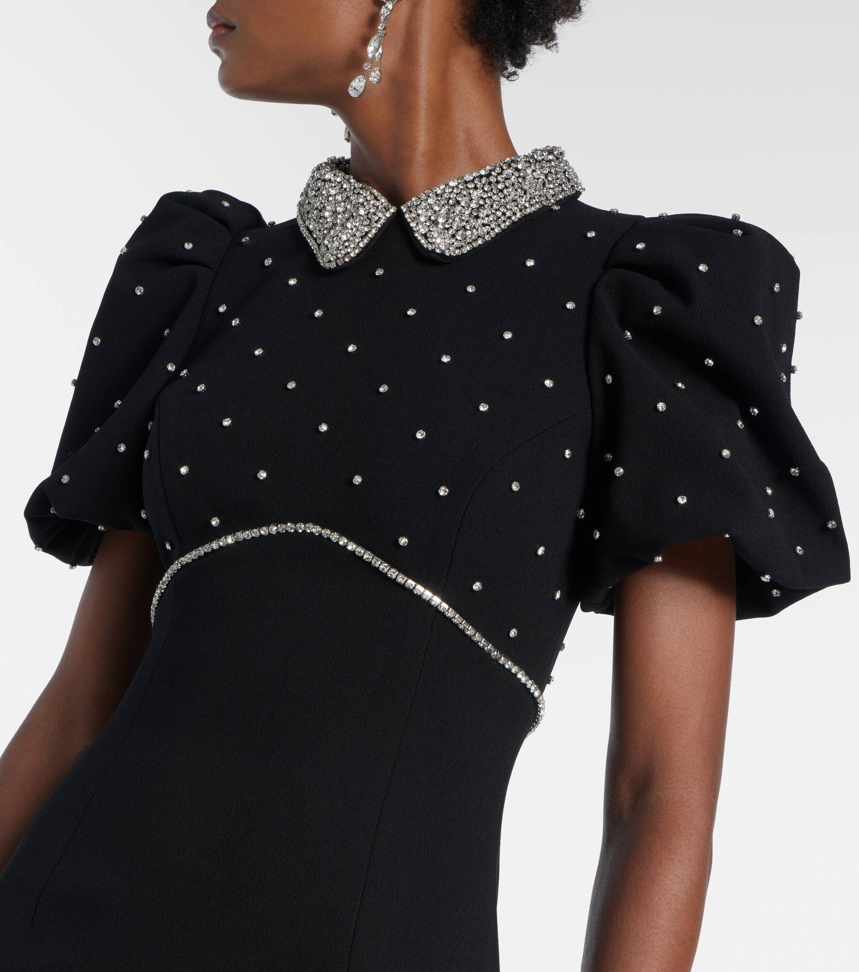 Amery embellished puff-sleeve gown - 4