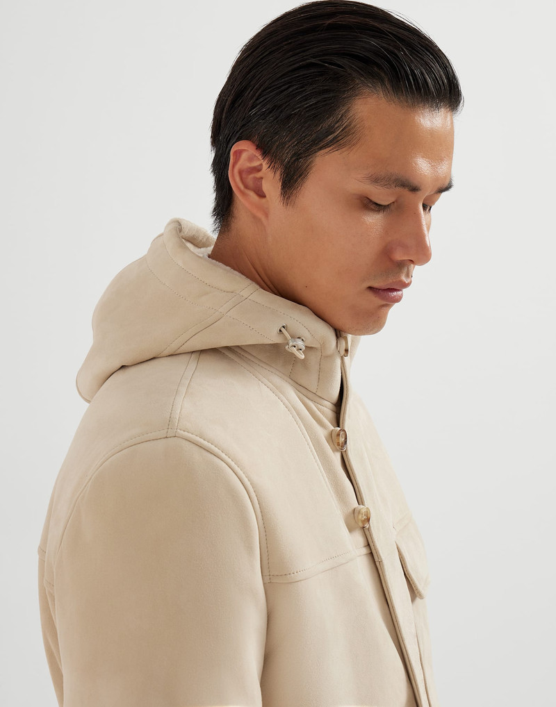 Tone-on-tone suede shearling parka 3