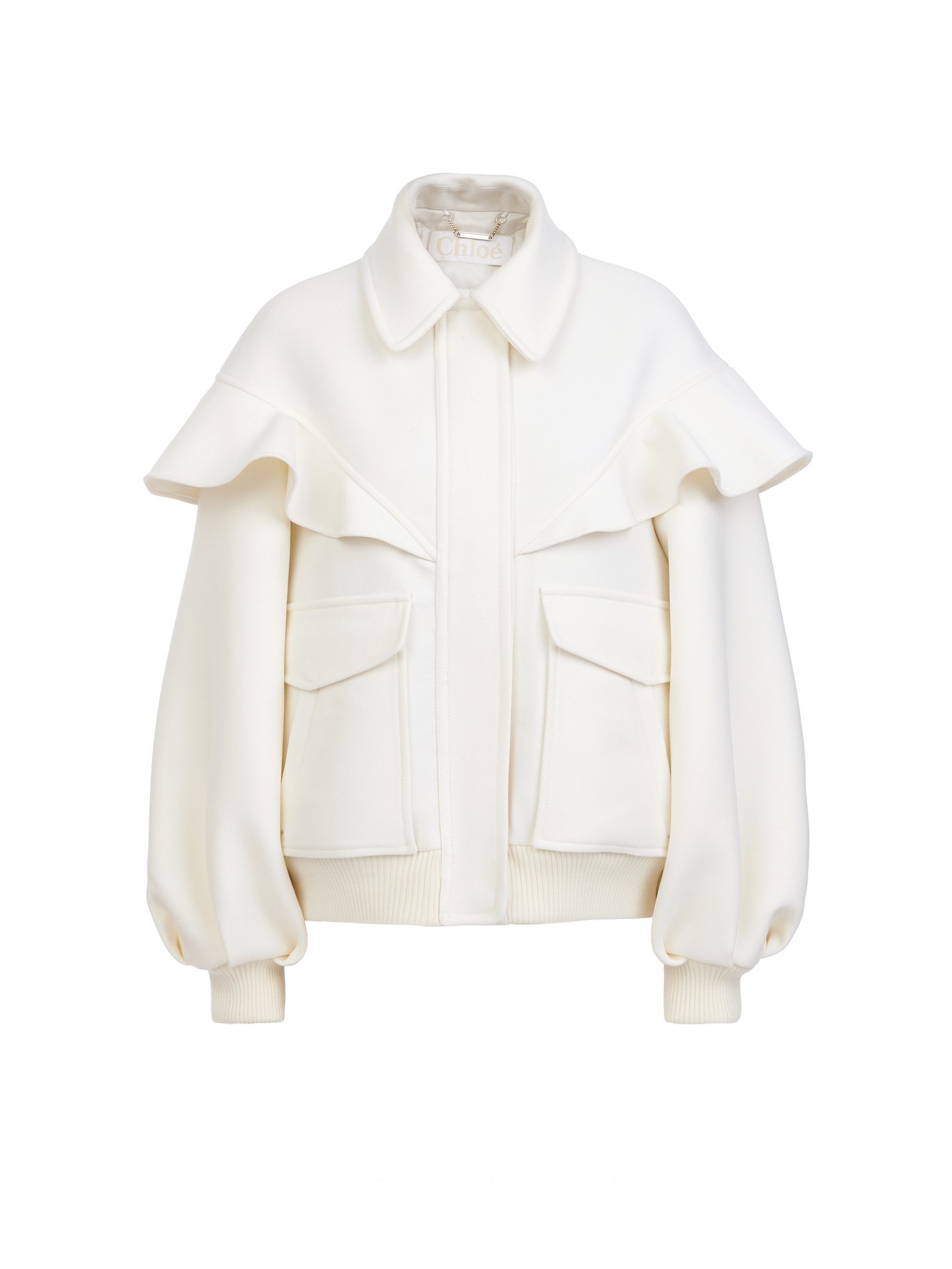RUFFLED BOMBER JACKET - 1