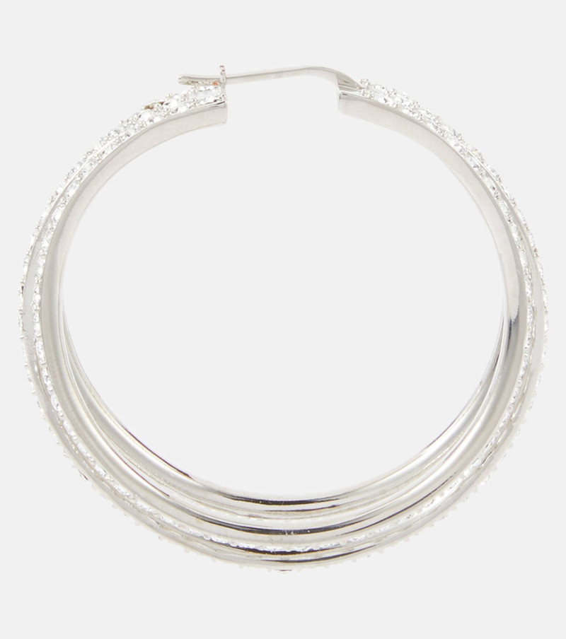 Amina Muaddi Vittoria crystal-embellished hoop earrings outlook