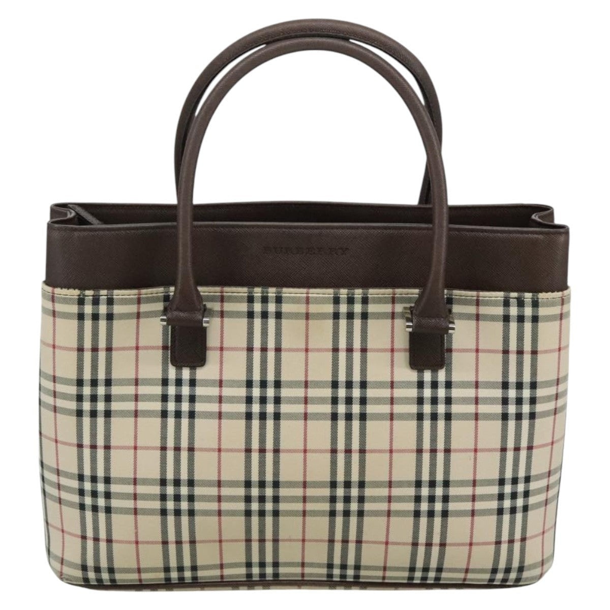 Burberry Nova Check Hand Bag Canvas Beige - 13