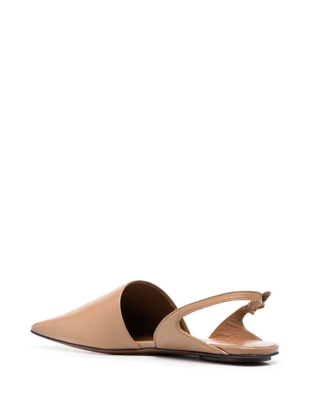 square-toe leather slippers - 3