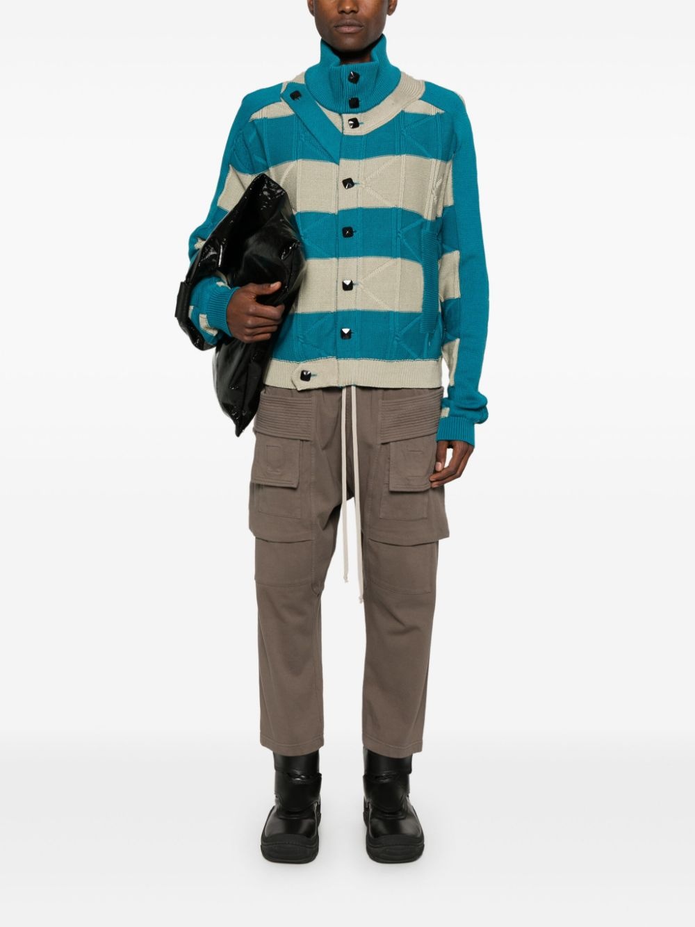 Kiko Kostadinov Merli Twinset striped cardigan | farfetch Kiko Kostadinov Merli Twinset striped cardigan | farfetch