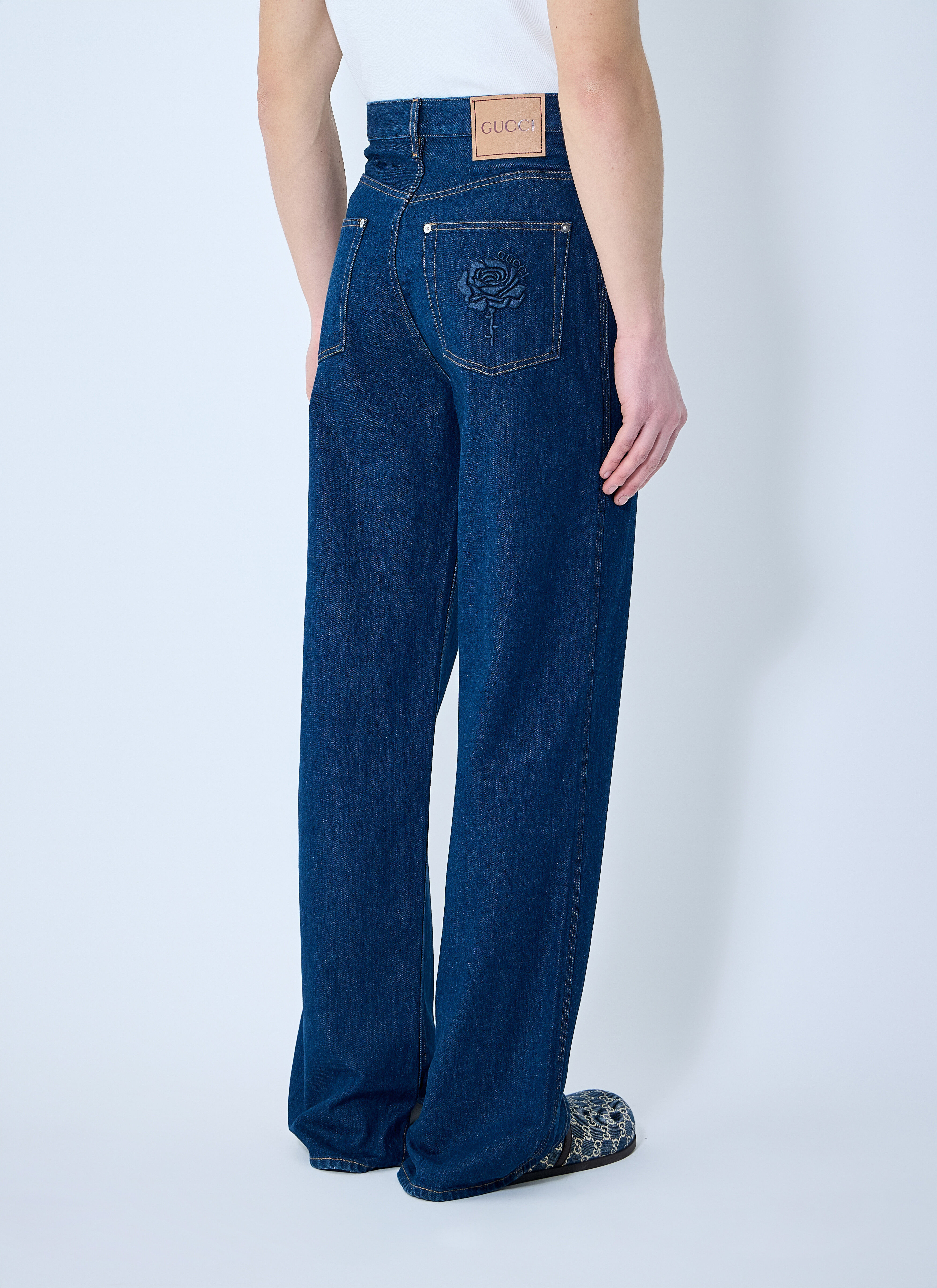 Denim Jeans With Embroidery - 4