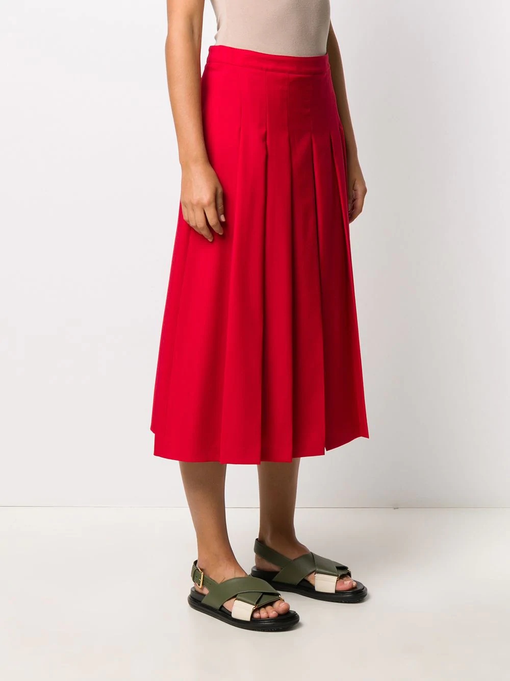 pleated mid-length skirt - 3