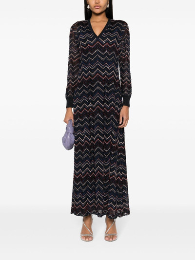 Missoni sequinned zigzag-knit dress outlook