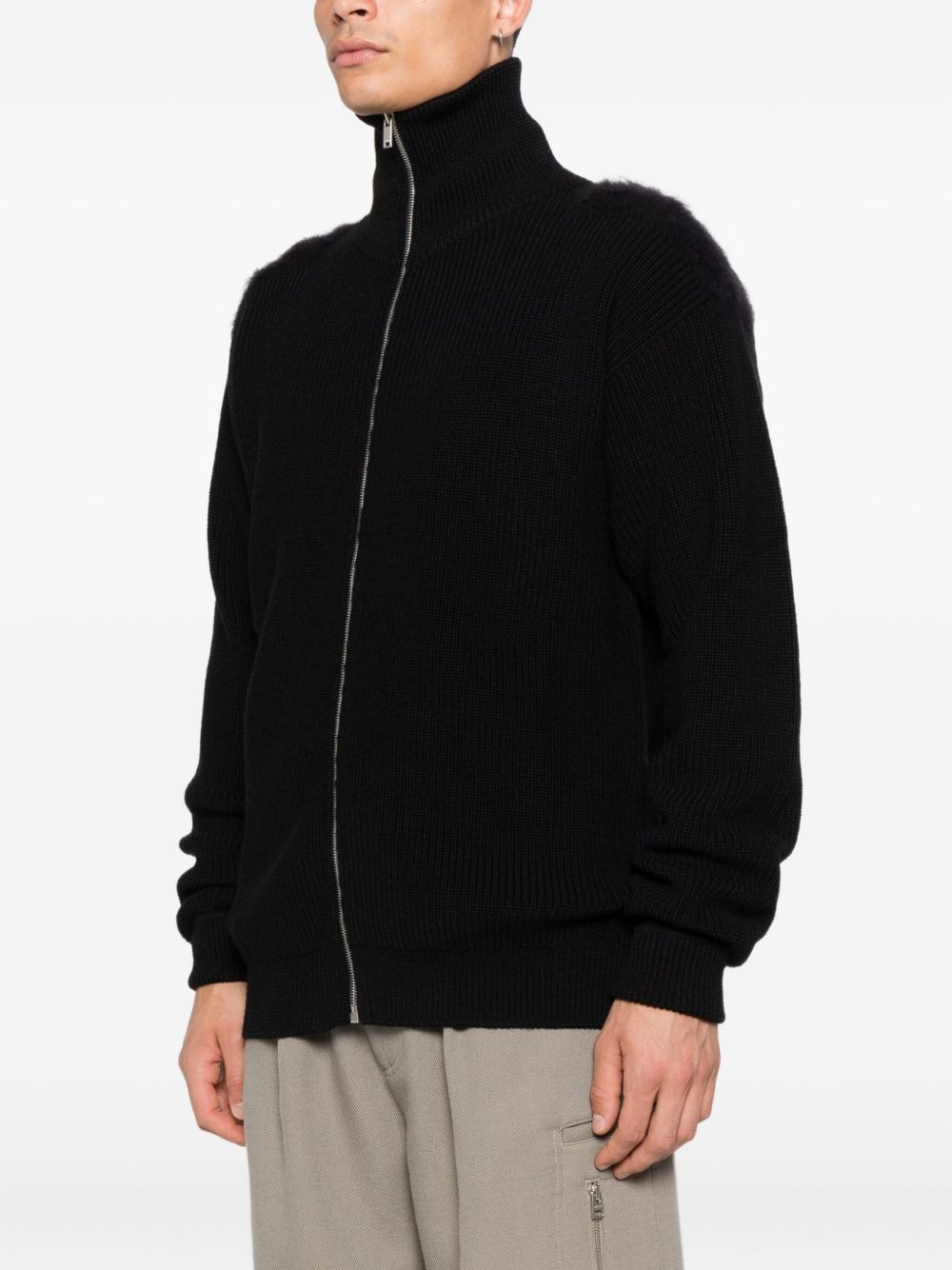 high-neck zip-up cardigan - 3