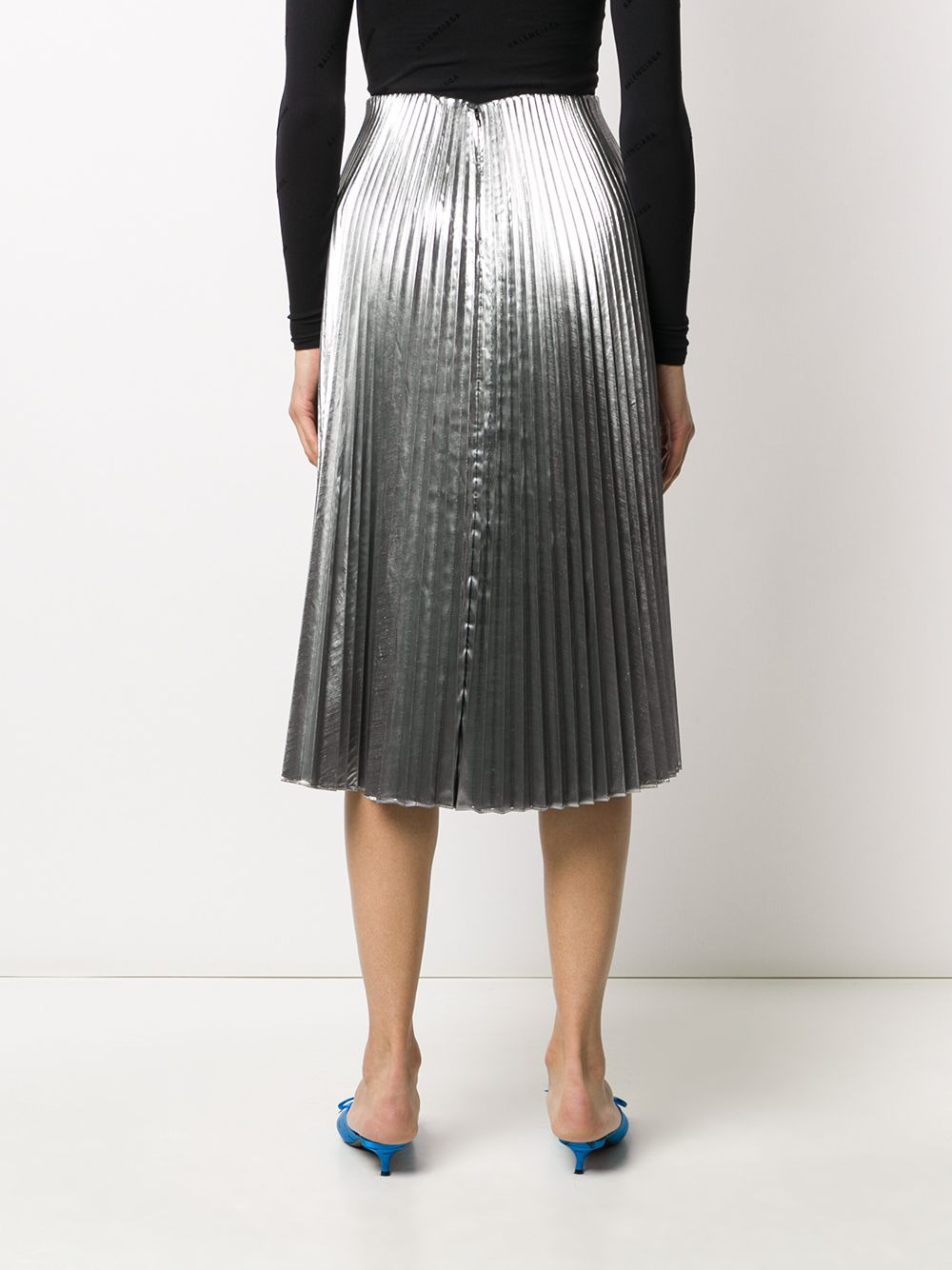metallic pleated skirt - 4