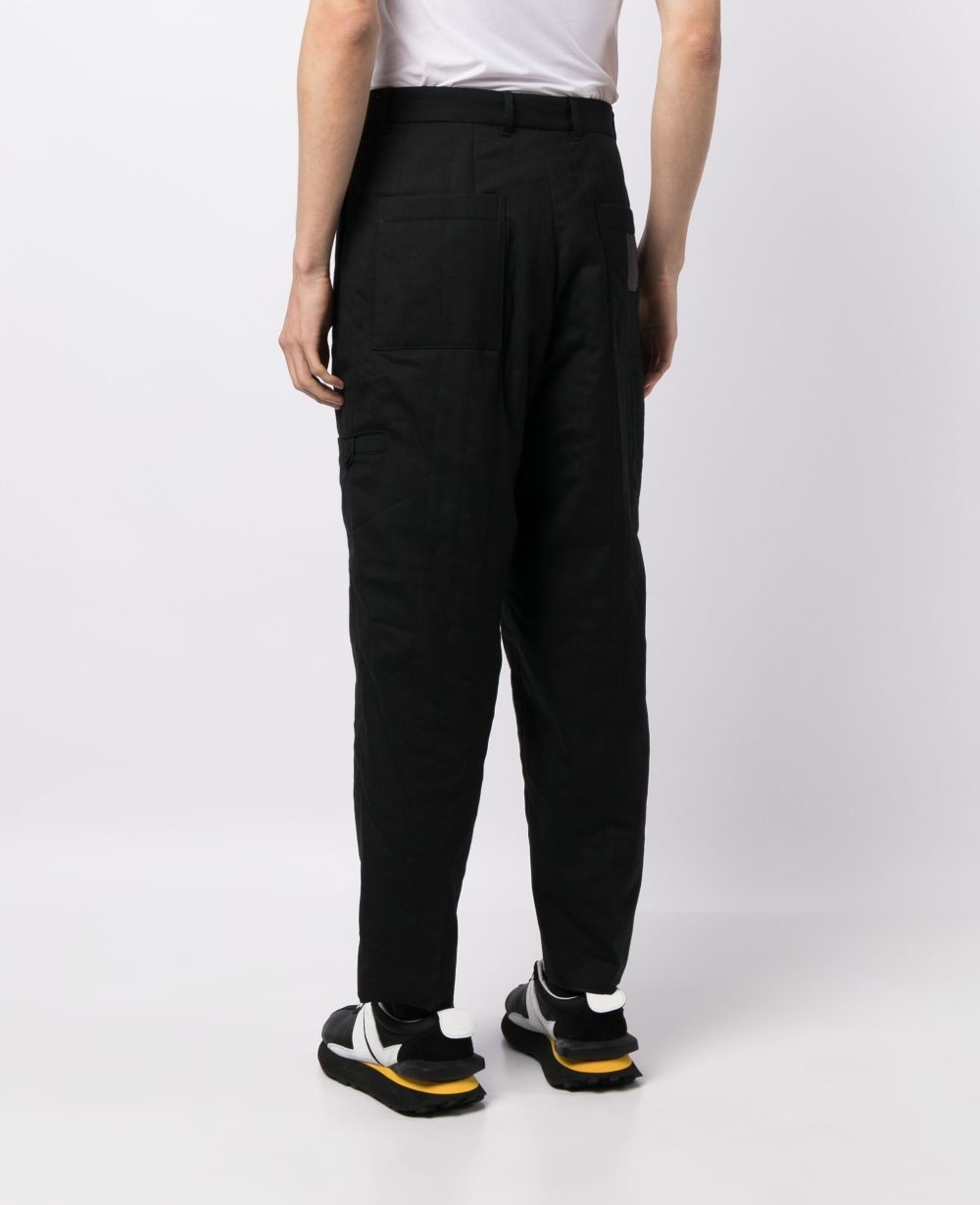 wool-blend tapered tailored trousers - 4