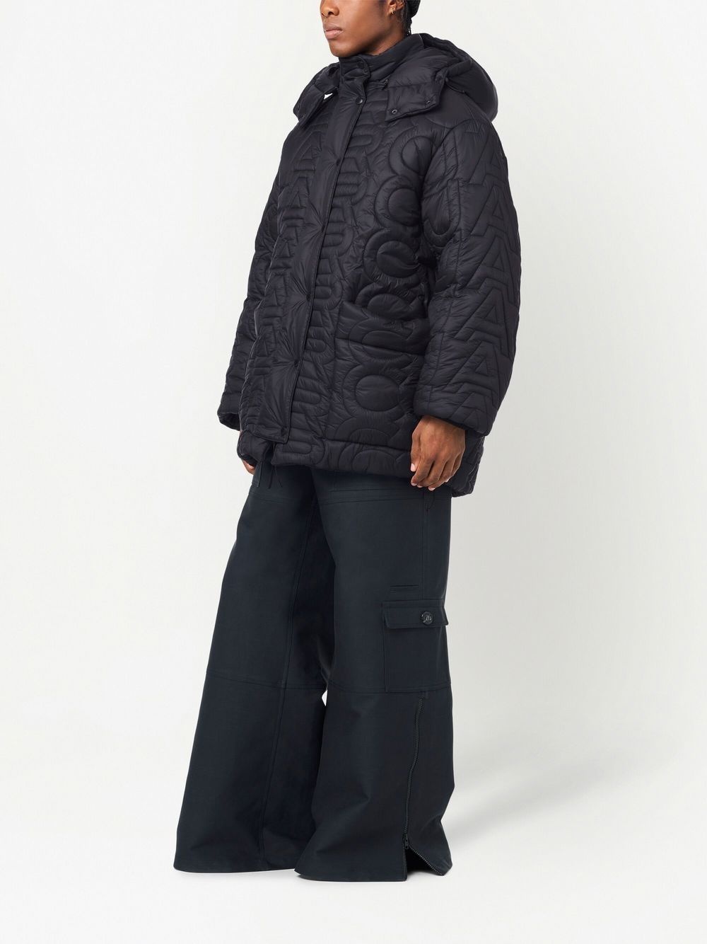monogram-pattern quilted puffer jacket - 4