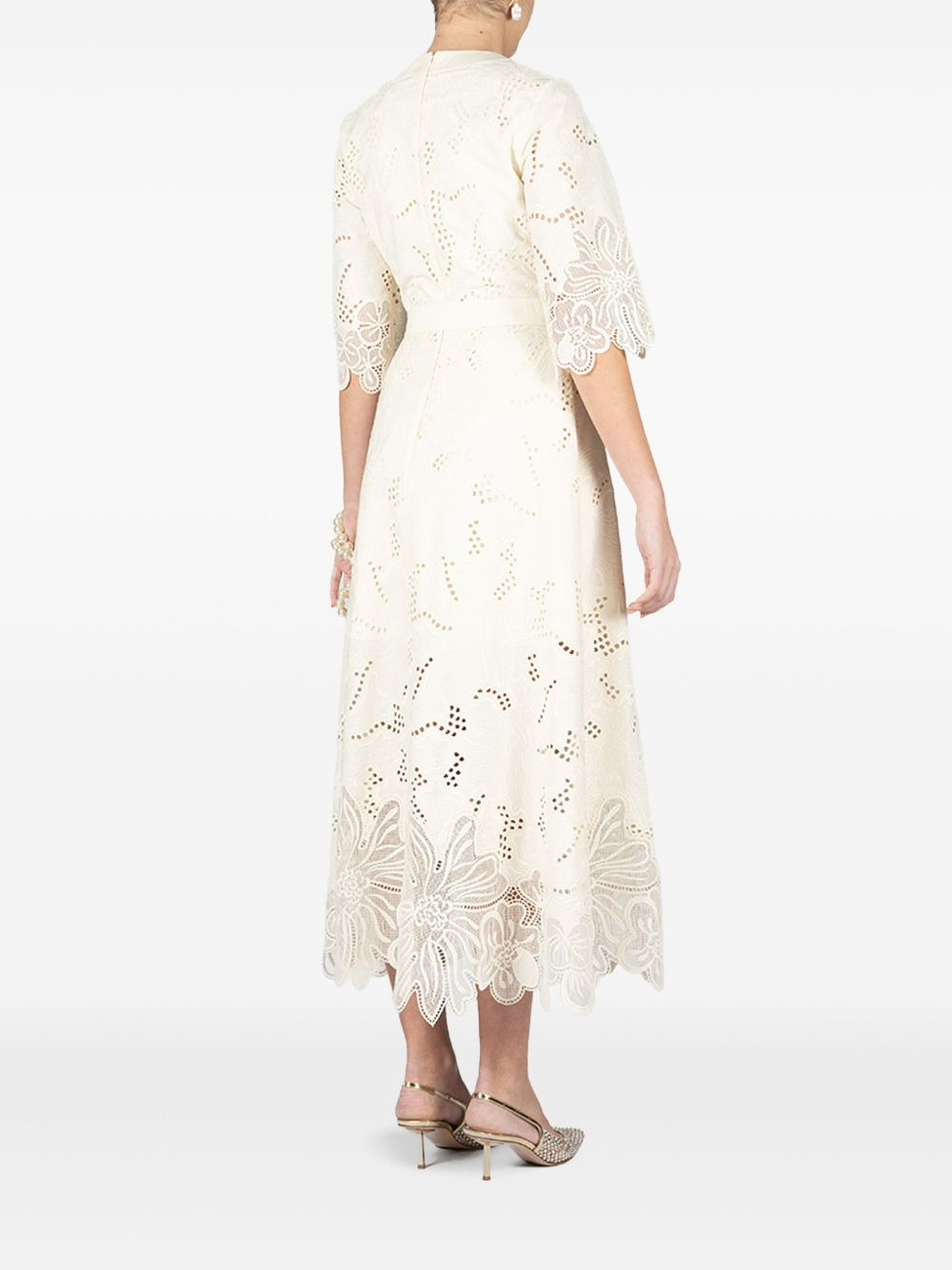 embroidered midi dress - 4