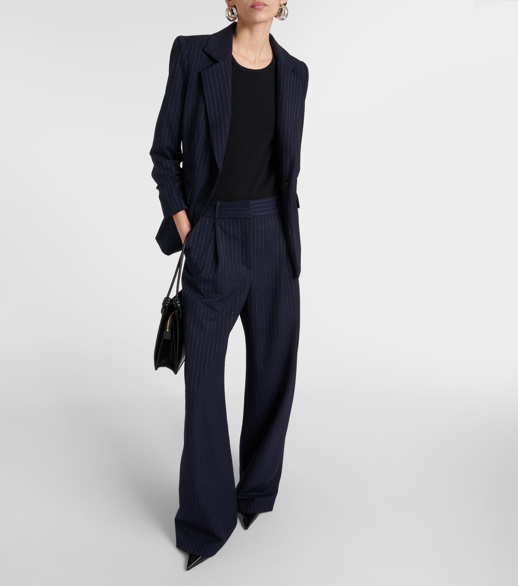 Heyser pinstripe high-rise wide-leg pants - 2