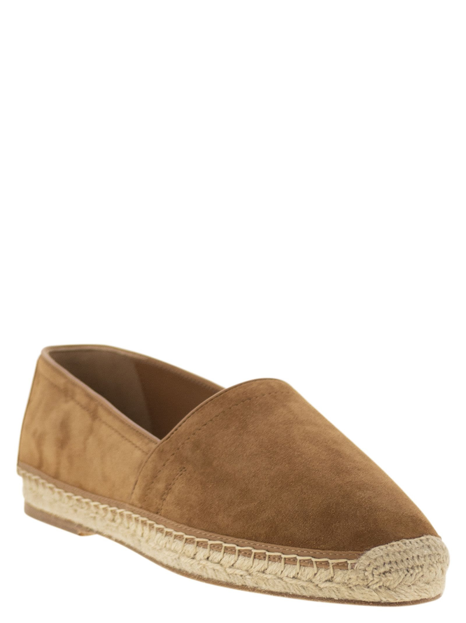 Brunello Cucinelli Men Washed Suede Espadrilles With Beading - 2