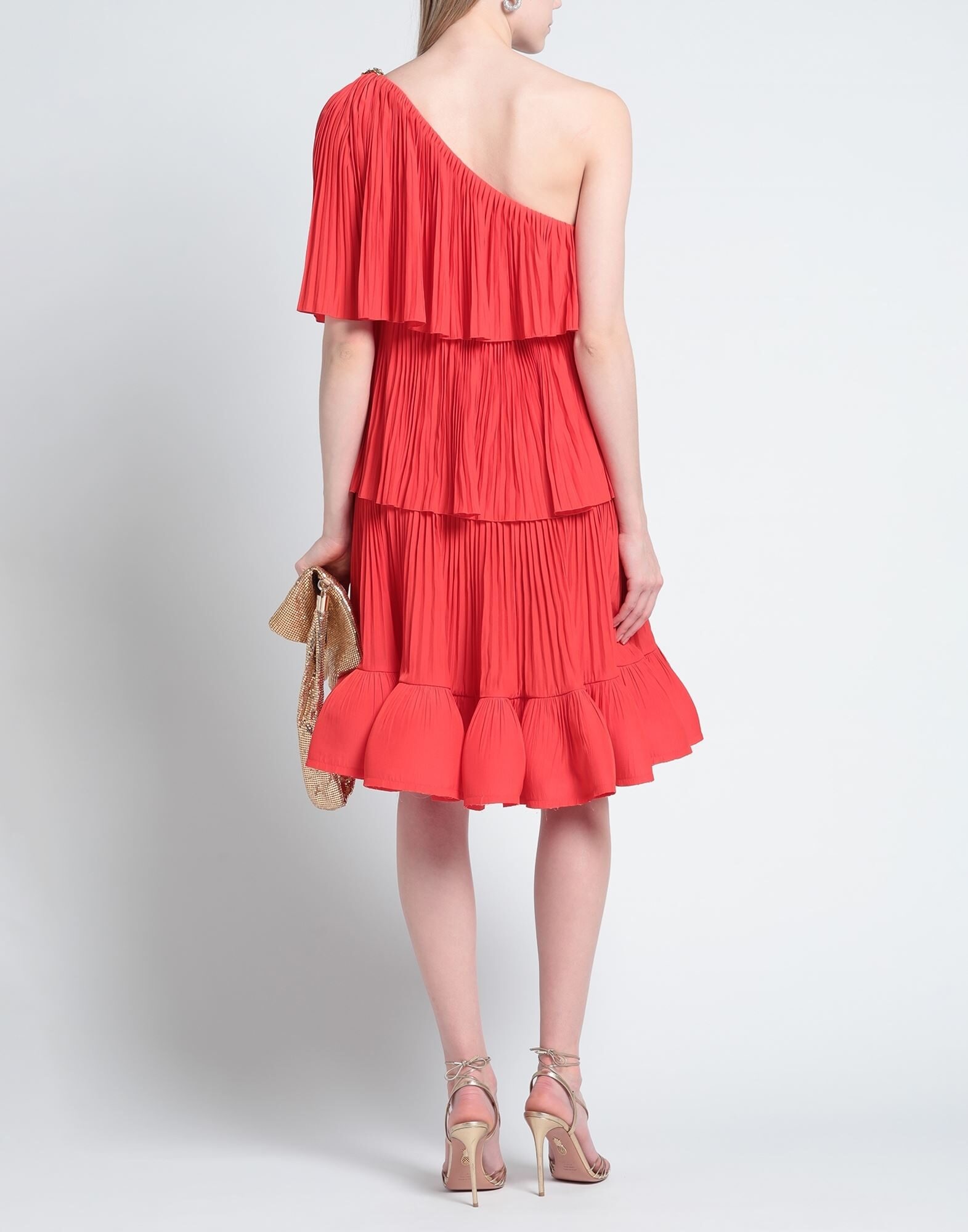 Red Women's One-shoulder Dress - 4