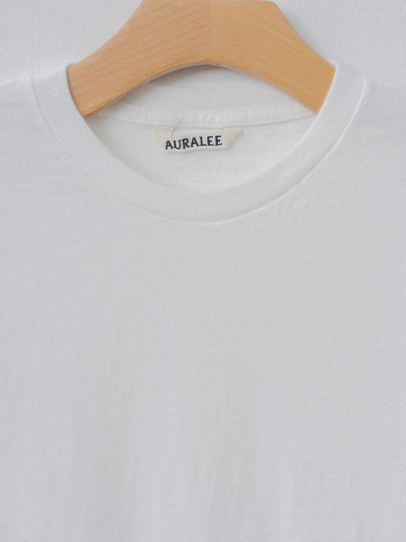 AURALEE Brushed Organic Cotton Jersey Tee - White outlook